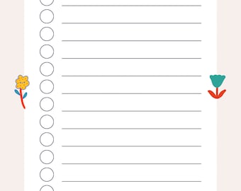 Liste de choses à faire pour les visages souriants | Bonne liste de tâches | Visage souriant | Organisateur de smileys | Liste de tâches de fleurs | Liste de tâches pour enfants | Liste de tâches de retour à l'école