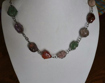 Genuine Vintage, Semi-Precious, Quartz Stones, All Colours, Necklace