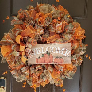 wreath, fall wreath, fall season, home decor, door wreath, mesh wreath, deco mesh wreath, harvest wreath,