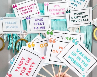 Bravo Lyrics Photo Booth Props | Party Decorations | Bravo Real Housewives Themed Bachelorette Party