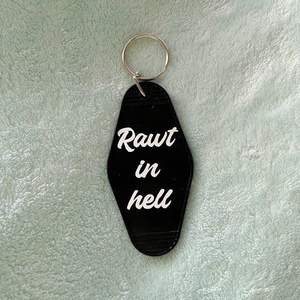 Rawt In Hell Motel Keychain - Bravo TV | Vanderpump Rules | VPR retro inspired key tag