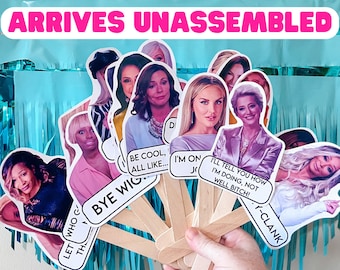 UPDATED! Bravo Real Housewives UNASSEMBLED Party Decorations | Photo Booth Props | Bravo Housewives Bachelorette Party