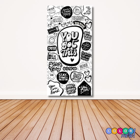 Large 'You Got This' Coloring Poster: Mental Wellness Art
