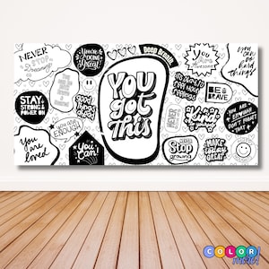 Large 'You Got This' Coloring Poster: Positive Activity for Teens & Groups