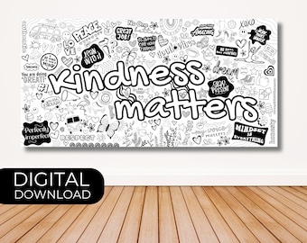 Póster para colorear "La amabilidad importa": Actividad para grupos grandes (Descarga digital)