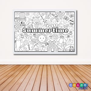 Giant Summertime Coloring Poster: Beach & Lake Fun