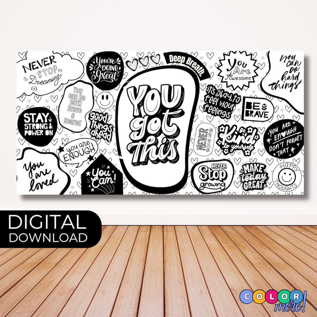 You Got This Coloring Poster: Large Positive Activity (digital Download ...