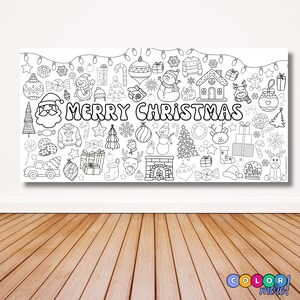 Large Christmas Coloring Poster: Family Holiday Activity