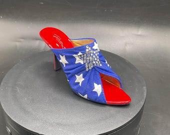 RARE Vintage Willitts Designs Just The Right Shoe By Raine, Patriotic, An All American Design! #25197