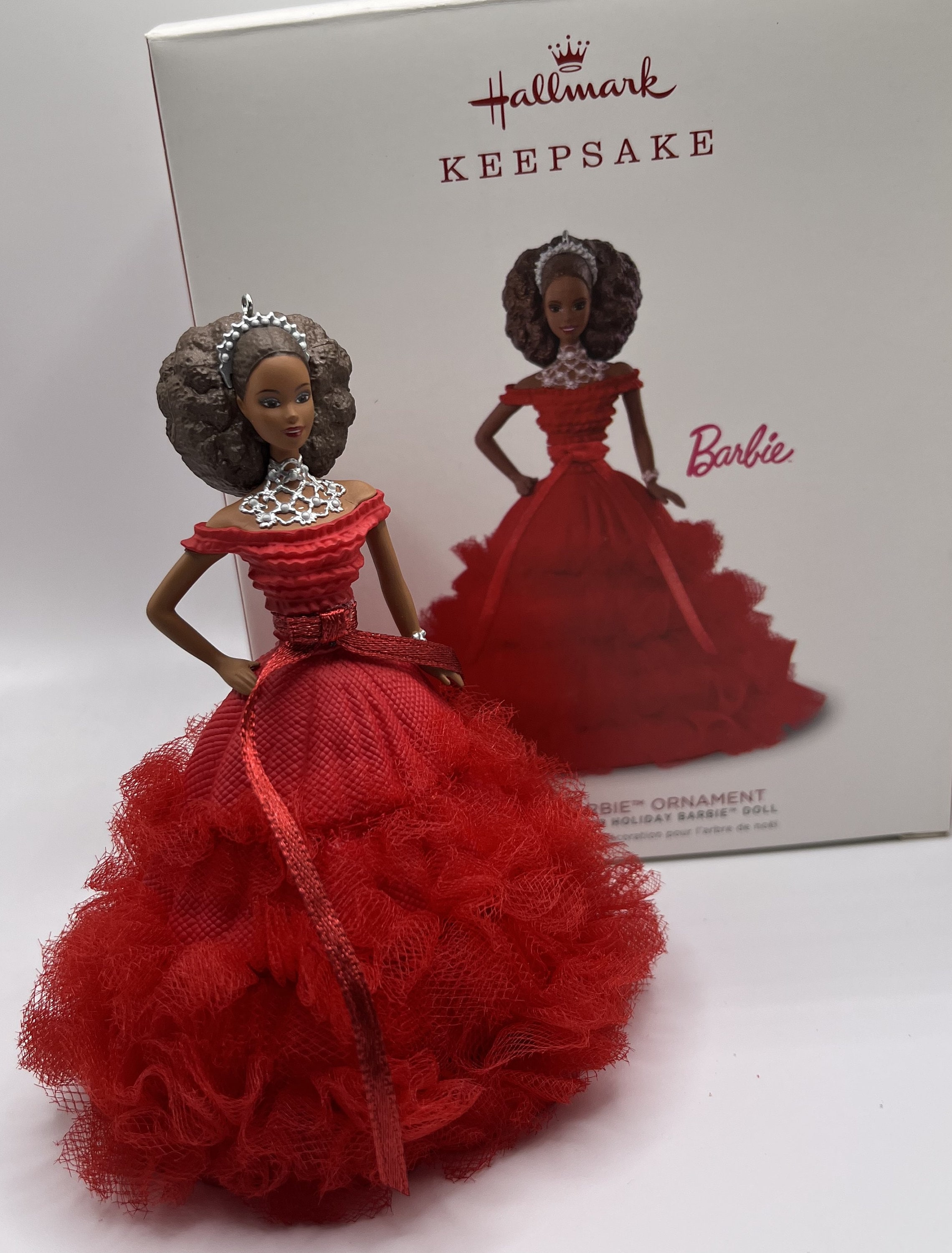 2009 Celebration Barbie Hallmark Keepsake Ornament - African American Special Edition In Gold Gown (4") - View #3