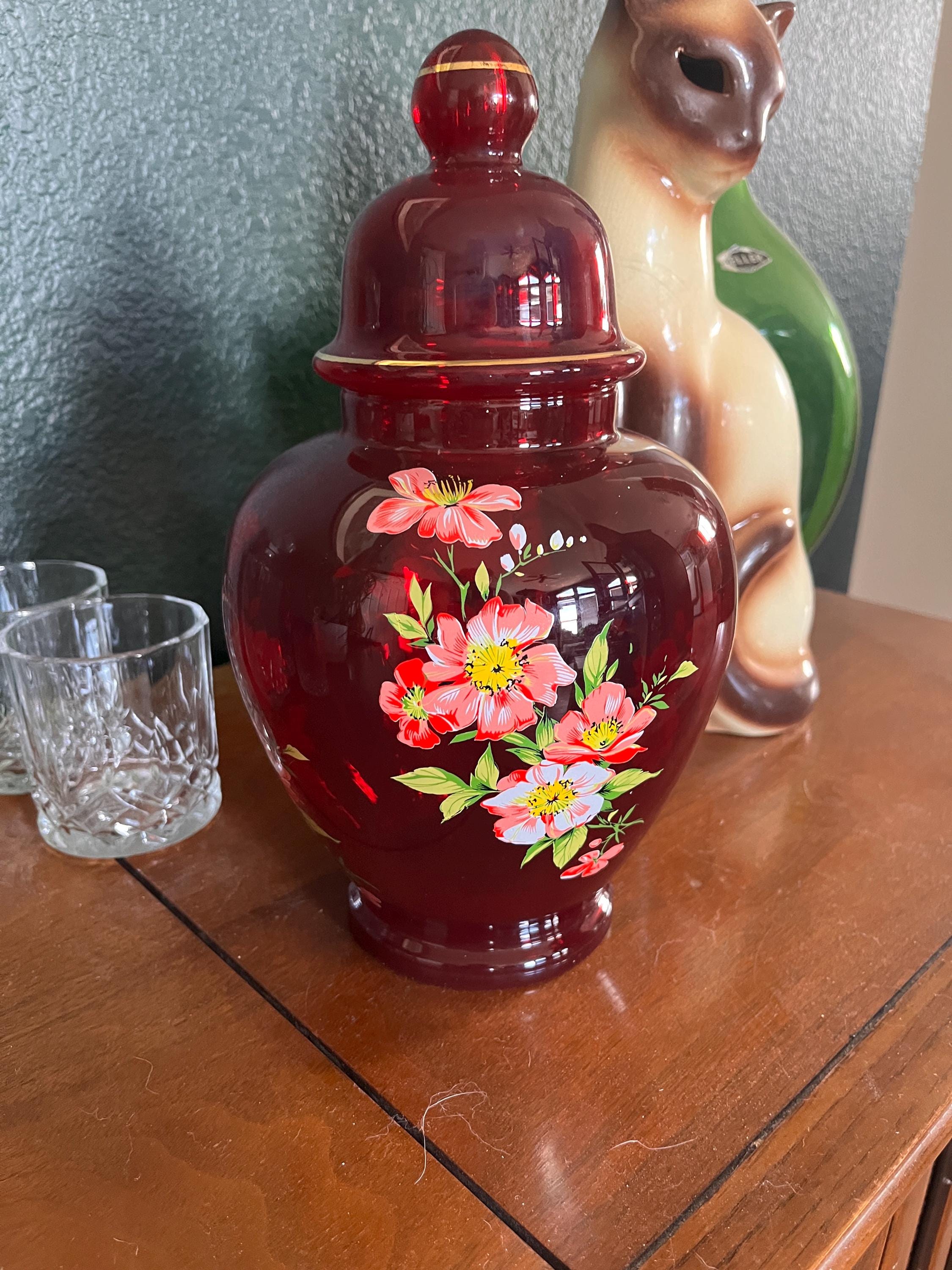 Beautiful Vintage Norleans of Italy Cranberry Ginger Jar - Etsy