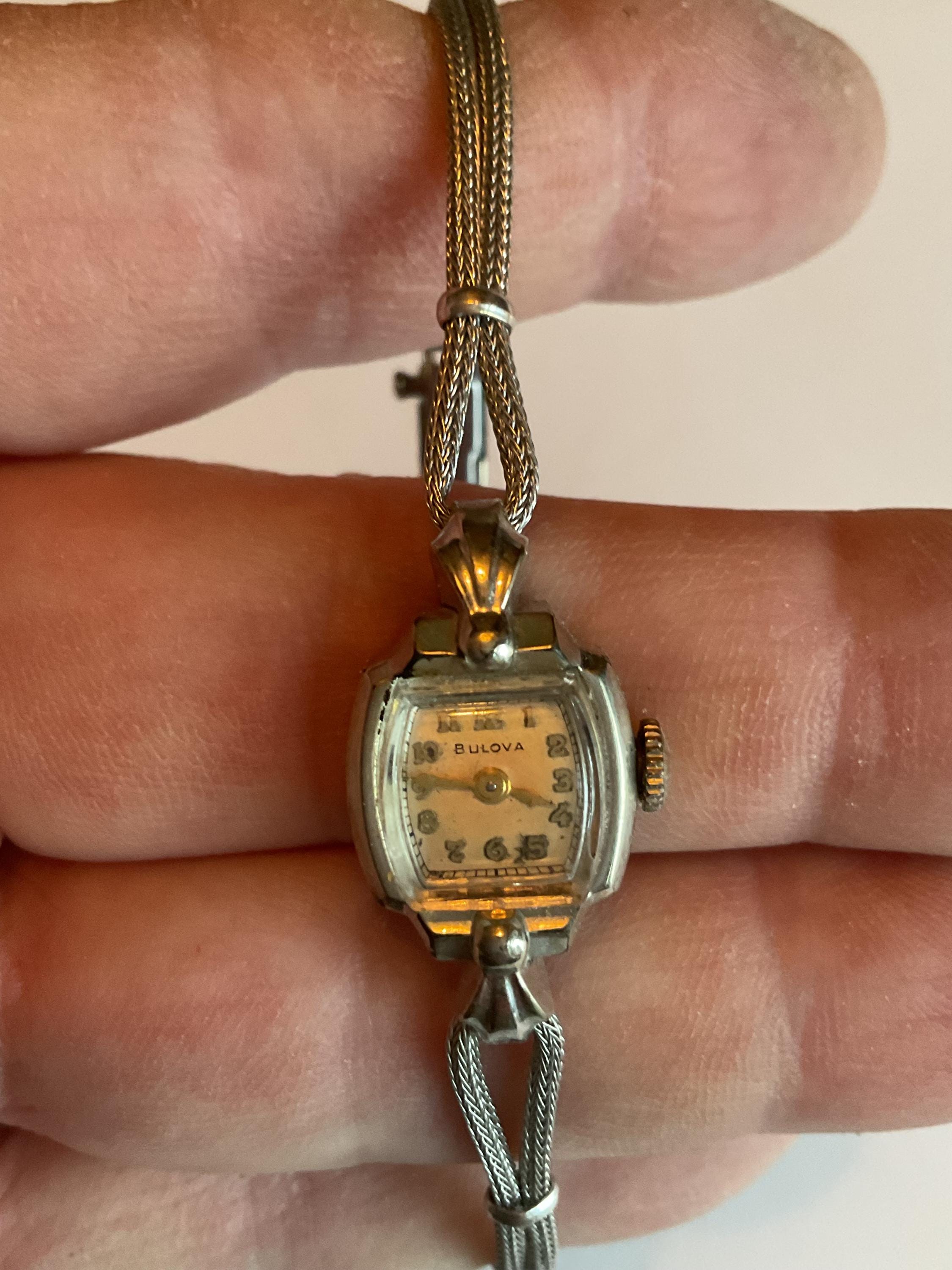 Antique cord watch Lot - Gruen Antique estate 14K yellow gold and diamond  main image 2