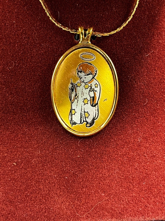 Vintage Hummel Pendant First Christmas with Origi… - image 1