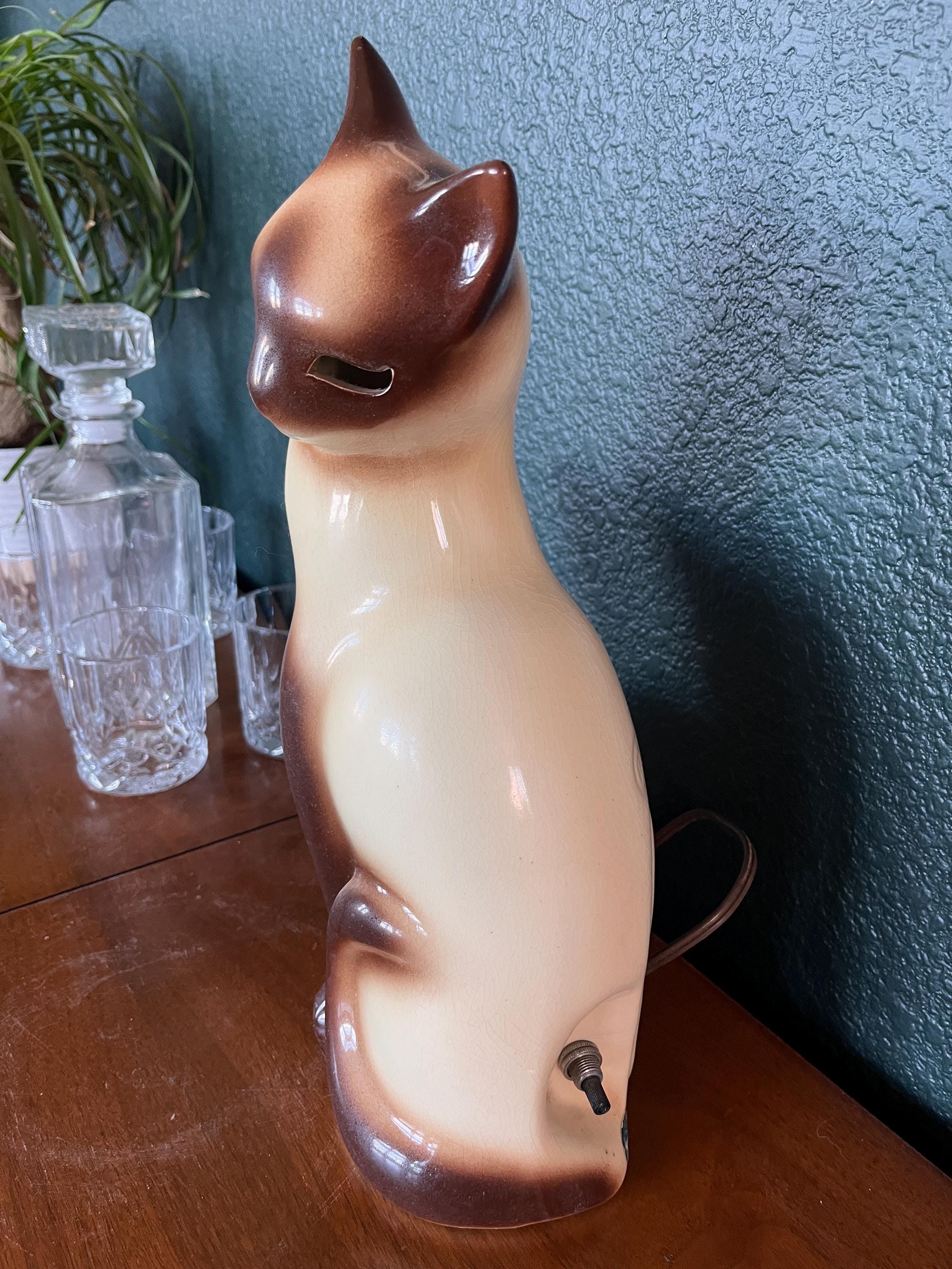 Vintage 1950's Howard Kron Designed Siamese Cats TV Lamp, Flawless