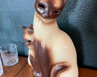 Vintage 1950's Howard Kron Designed Siamese Cats TV Lamp, Flawless