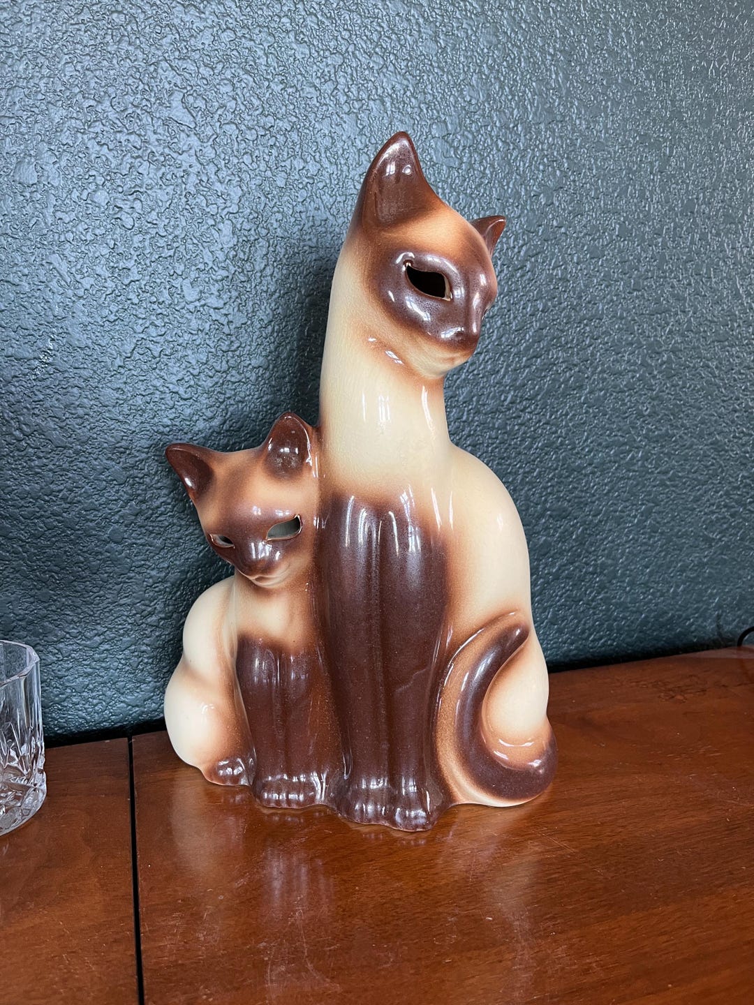 Vintage 1950's Howard Kron Designed Siamese Cats TV Lamp, Flawless