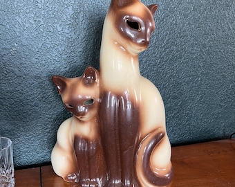 Vintage 1950's Howard Kron Designed Siamese Cats TV Lamp, Flawless