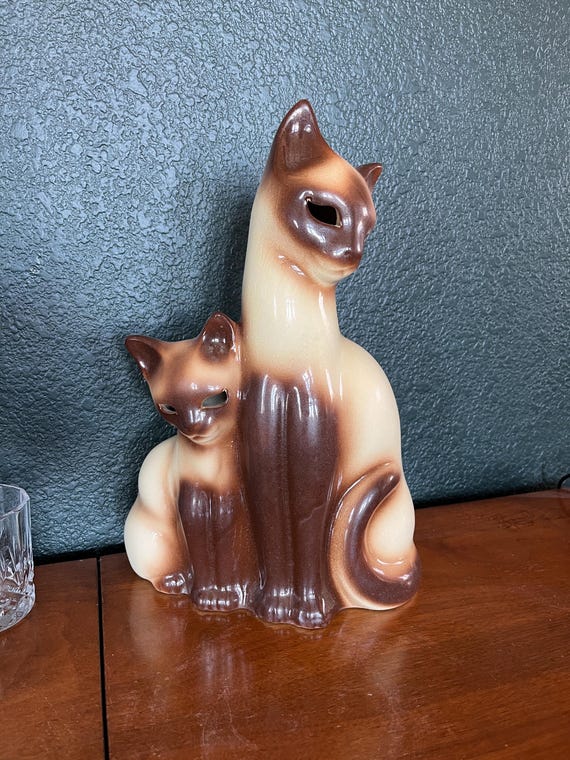 Vintage 1950's Howard Kron Designed Siamese Cats TV Lamp, Flawless