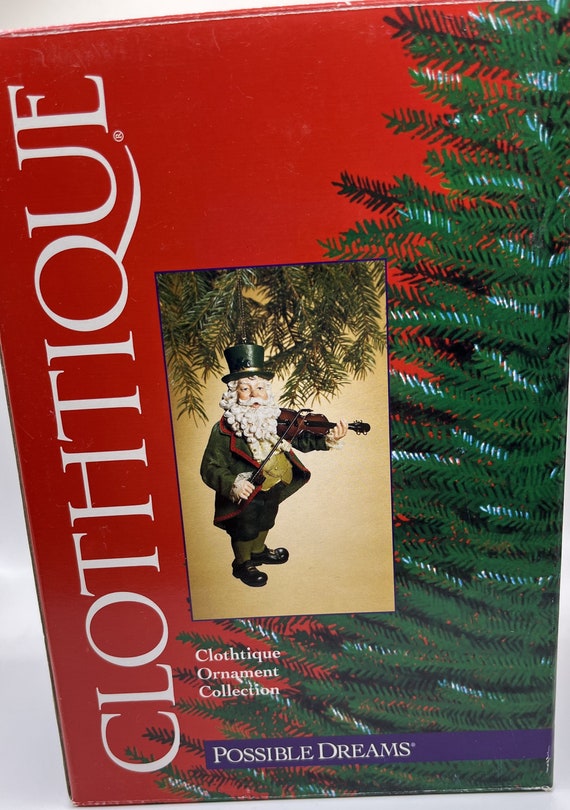 RARE!! Dept 56 Clothtique Possible Dreams Santa Playing the Fiddle