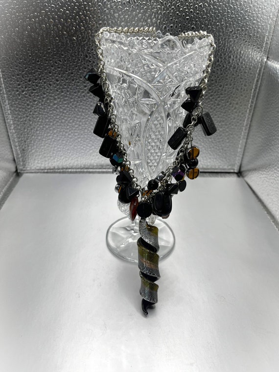 Beautiful Hand Made Twisted Glass Necklace and Pen