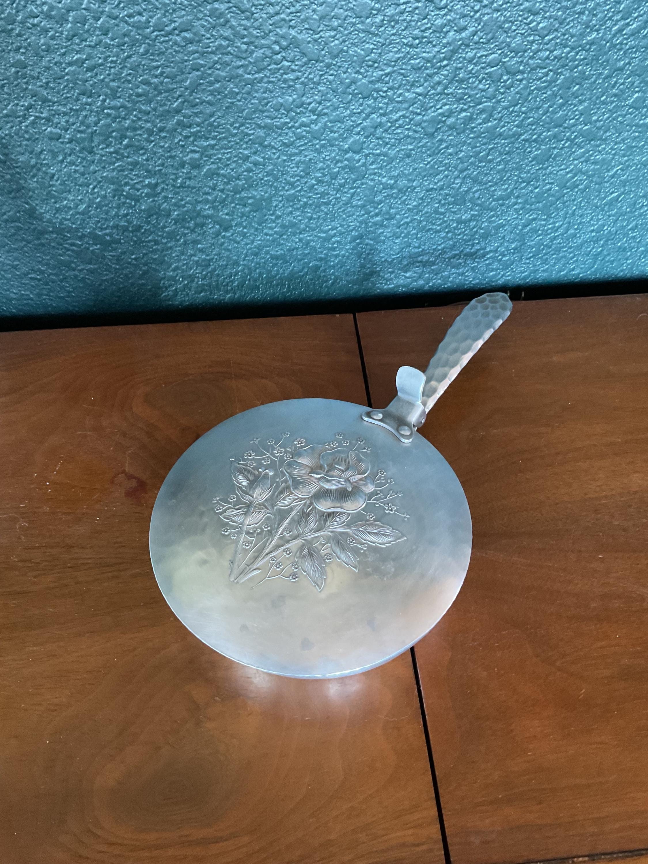 Vintage 1930s Everlast Engraved Floral Forged Aluminum Butler