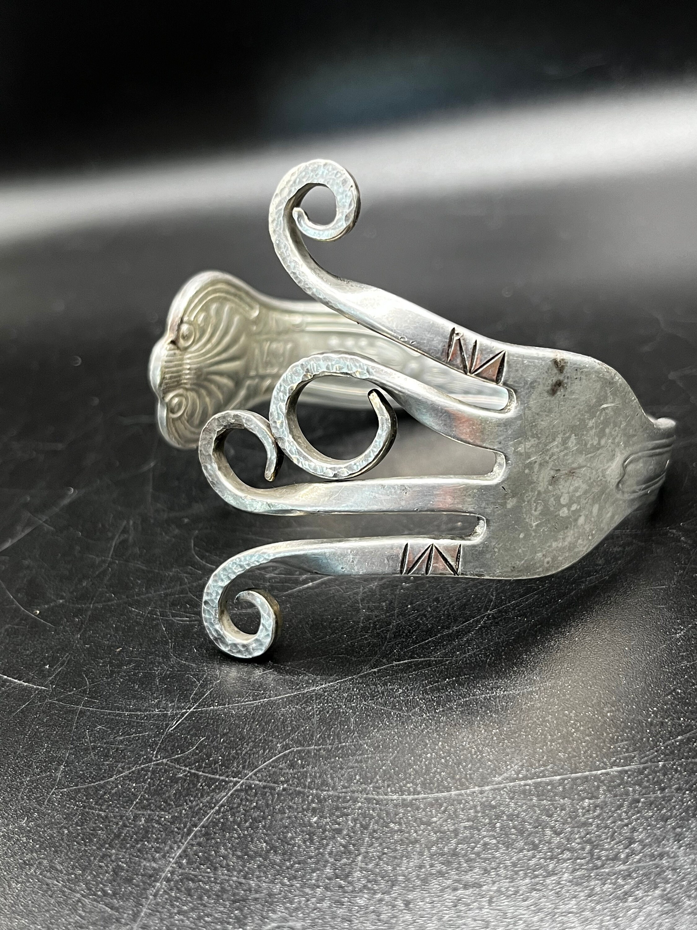 US.Navy アメリカ海軍 ヴィンテージ　スプーンブレスレット Vintage Hand Made Silver International Silver US Navy Spoon