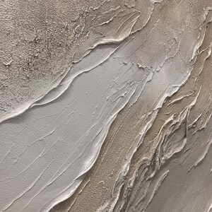 Large Wabi-sabi style brown wall painting, off-white texture painting, brown minimalist abstract painting, modern art, wall decoration image 9