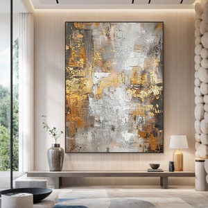 Abstract oil painting on canvas, modern office wall art, acrylic texture art, living room wall decoration, original handmade painting