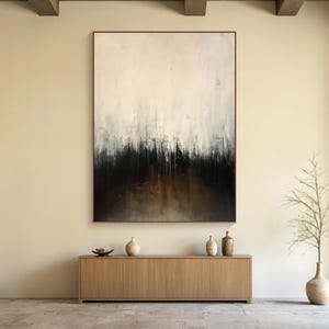 Beige canvas art, brown minimalist texture painting, large brown wall art, beige abstract handmade painting, modern living room decor