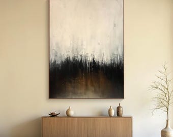 Beige canvas art, brown minimalist texture painting, large brown wall art, beige abstract handmade painting, modern living room decor