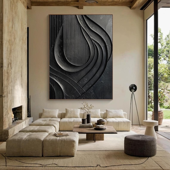 Black Textured Wall Art