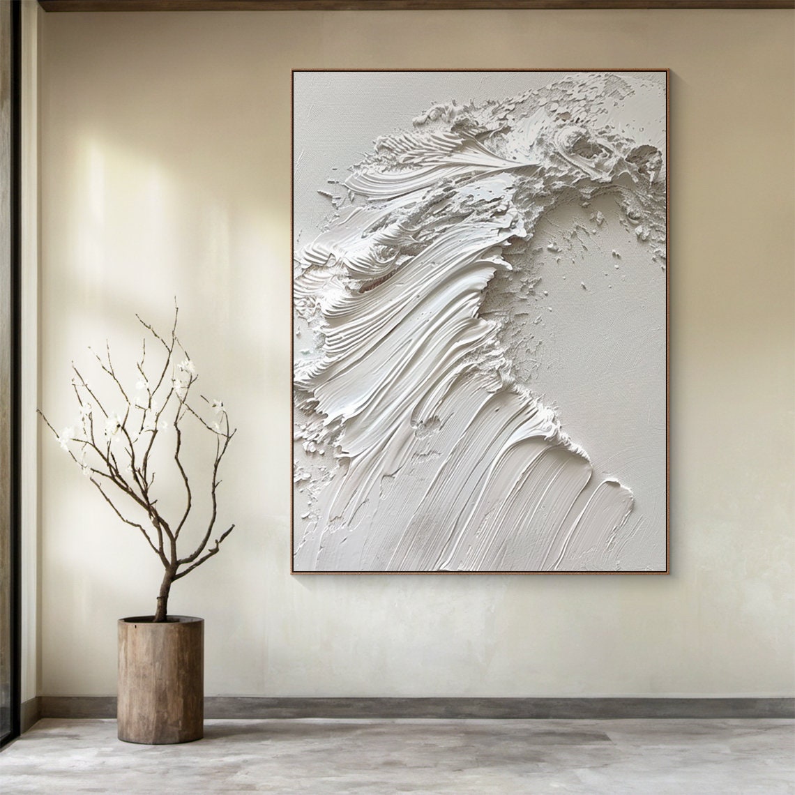 White waves textural art - Etsy 日本