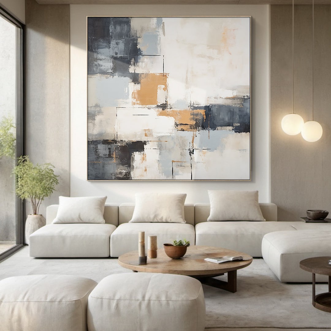 Large Original Abstract Texture Painting, Stylish Room Art, Custom ...