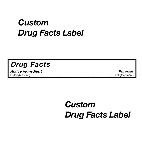 Custom Drug Facts Label Etsy