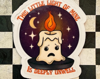 Burnout Humor Candle Sticker, Dark Goth Mental Health Decal (Water Resistant)