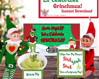 Christmas Tree Decorations, 16Pcs Grinch Christmas Ornament Paper Cards