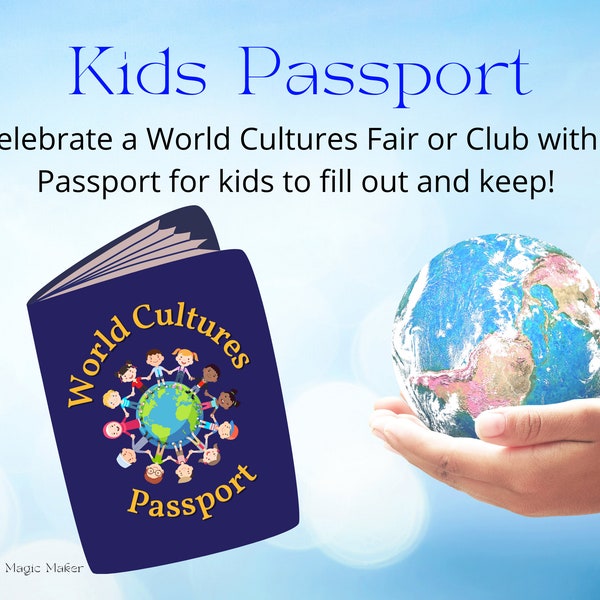 World Cultures Passport Activity * Passport for Kids Instant Download