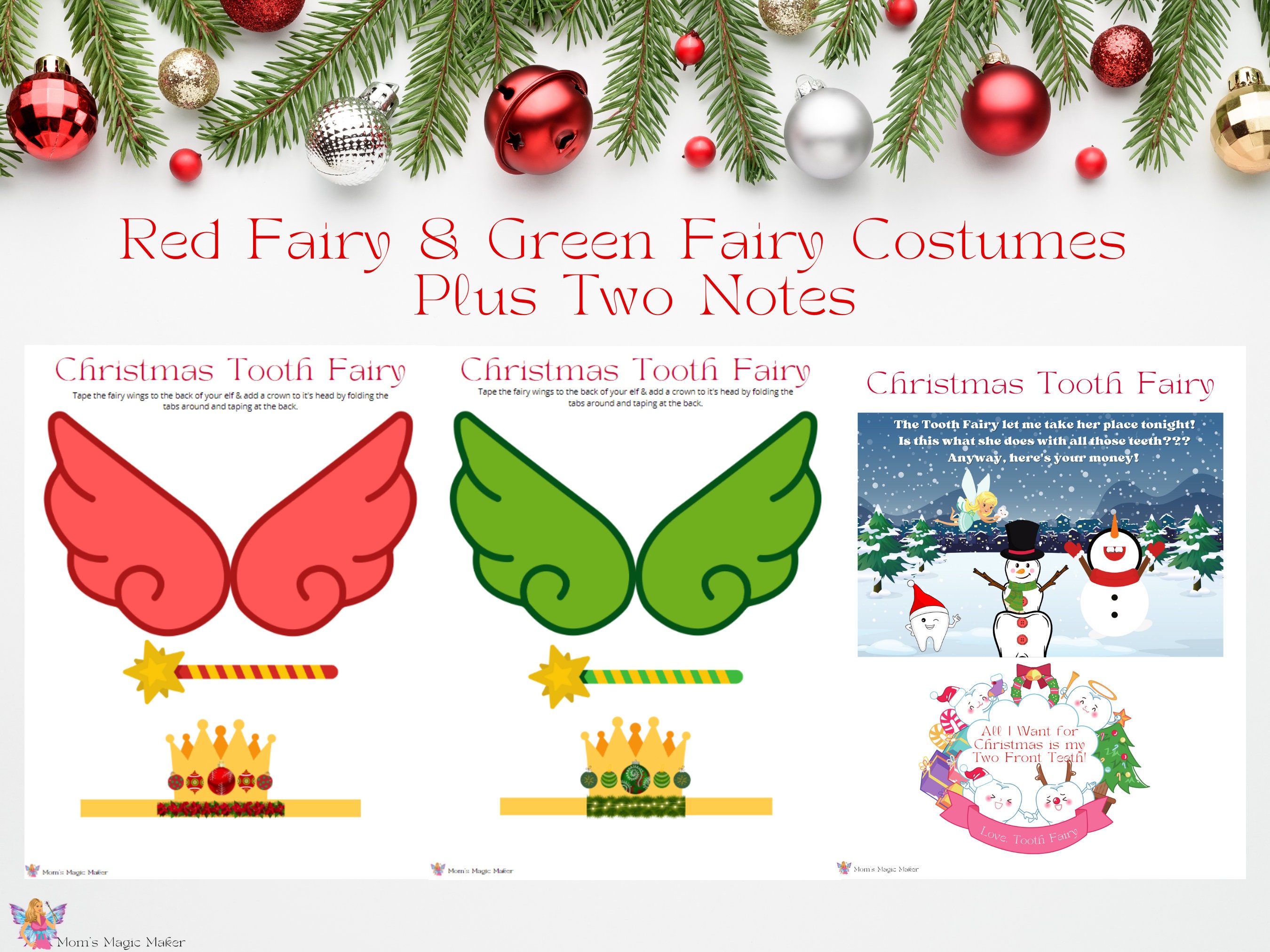 tooth fairy note and prop for christmas elf * printable * instant
