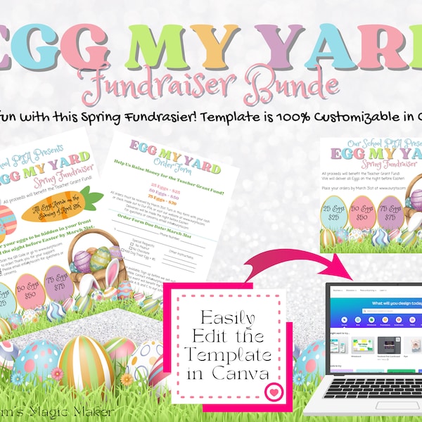 Egg My Yard Flyer Bundle * Template for PTA's, PTO's, and Booster Clubs