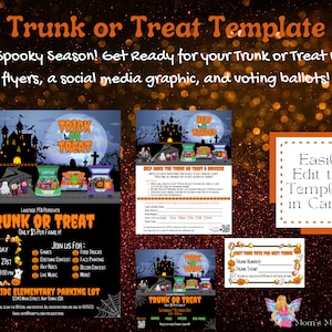 Trunk or Treat Template Bundle * PTA/PTO/Booster Clubs * Editable Template