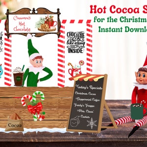 Printable Hot Cocoa Stand for Christmas Elves * Instant Download