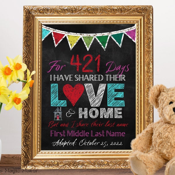 Personalized Adoption Announcement Signs * Digital Download * Adoption Day Sign