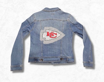 Kansas City Chiefs Denim Jacket - Etsy