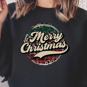 Merry Christmas Sweatshirt, Christmas Apparel, Holiday Sweatshirt, Christmas Gift Sweatshirt, Graphic Design Soft Cotton Sweatshirt