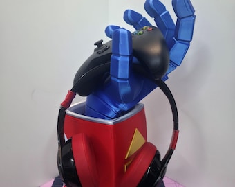 3D Printed Optimus Prime Style Controller & Headphone Holder Arm | Desk Gaming Stand | Transformer-Inspired Gift