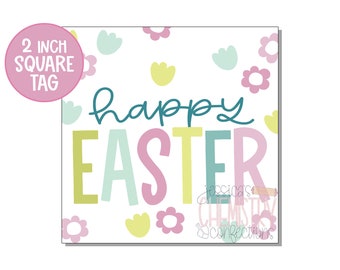 Happy Easter tag | Floral tag | Easter tag | Easter printable | Gift tag | Cookie tag | Cookie printable | Instant download
