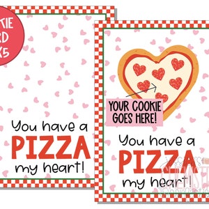 You Have A Pizza My Heart | Kekskarte | Valentinstag zum Ausdrucken | Pizza Keks Karte | Keks zum Ausdrucken | Sofortiger Download