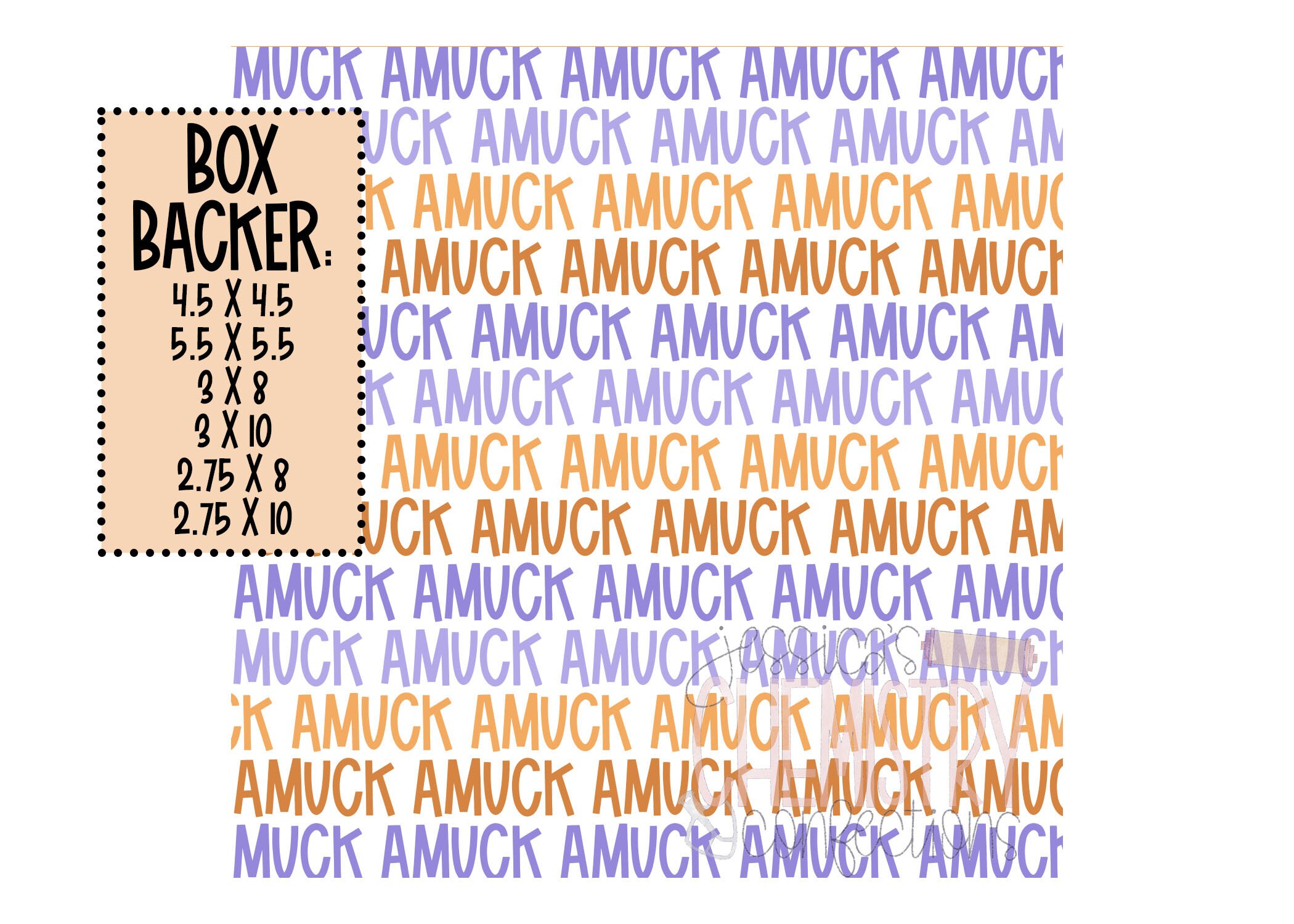 Amuck Box Backer Halloween Box Backer Cookie Box Backer Cookie ...