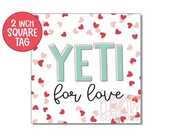 Yeti for love | Yeti tag | Valentine tag | Valentine printable | Gift tag | Cookie tag | Cookie printable | Instant download