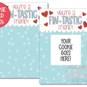 Du bist ein Fintastic Friend | Kekskarte | Valentinstag zum Ausdrucken | Hai Keks Karte | Keks zum Ausdrucken | Sofortiger Download